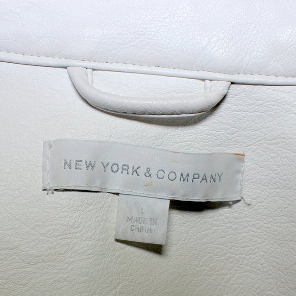 Britney Inspired Hand-Painted Faux Leather Jacket White Large - Picture 11 of 11